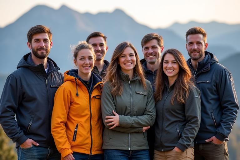 AmberHawk Gear ekspertu komanda kalnu fonā